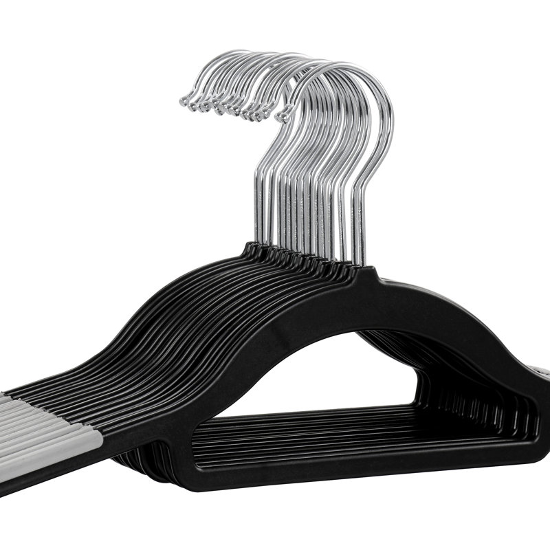 Cintre 50 pièces en plastique noir et gris Rebrilliant Home