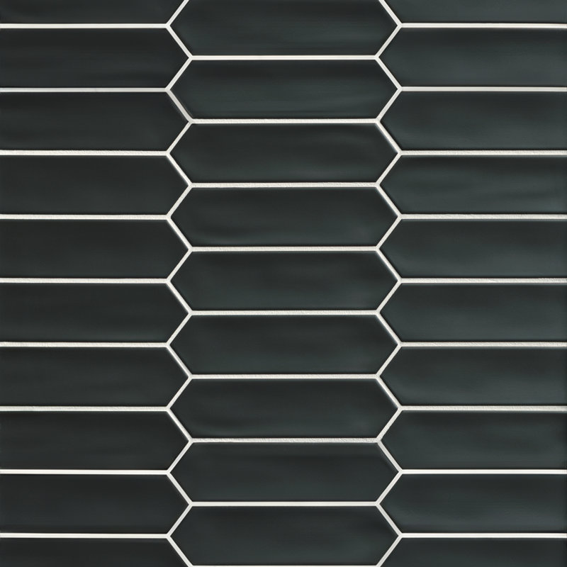 Carreau de mur de métro mat 3 pi x 12 po Ariya, Noir