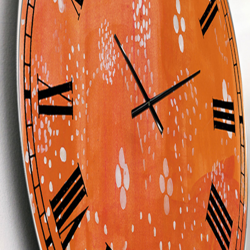 Horloge murale Mid-Century Indian Orange, Petit