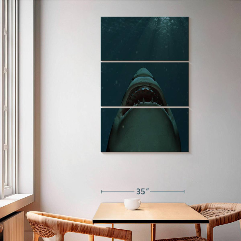 Jaws Of Great White Shark, 65" H x 42" W