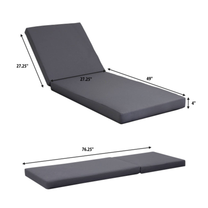 Coussin de chaise longue gris foncé, Gris