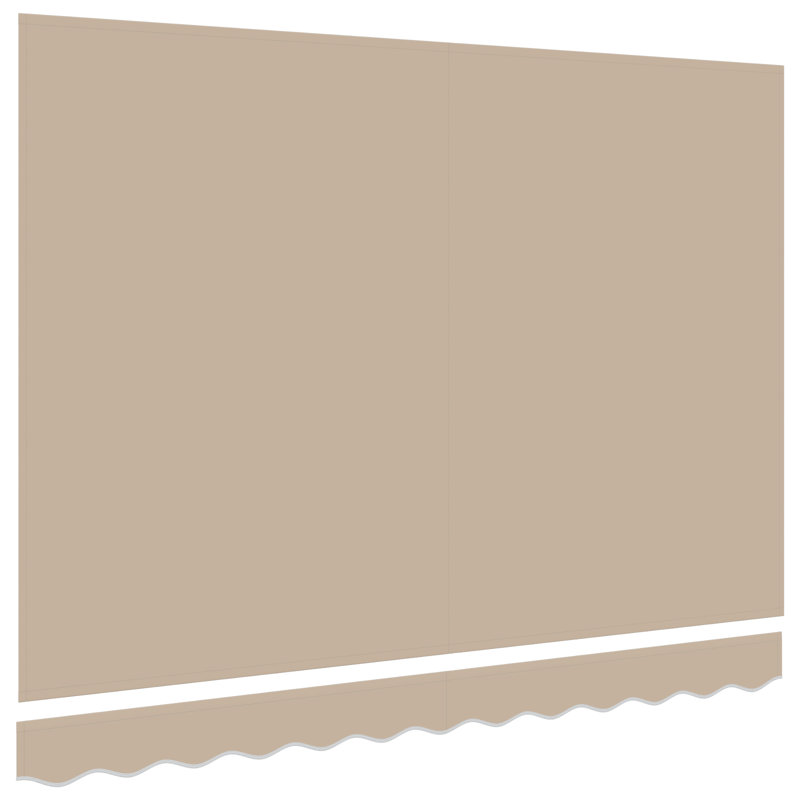 17 Stories Polyester Cover Retractable Patio Awning, Beige, 282 cm W x 245 cm D