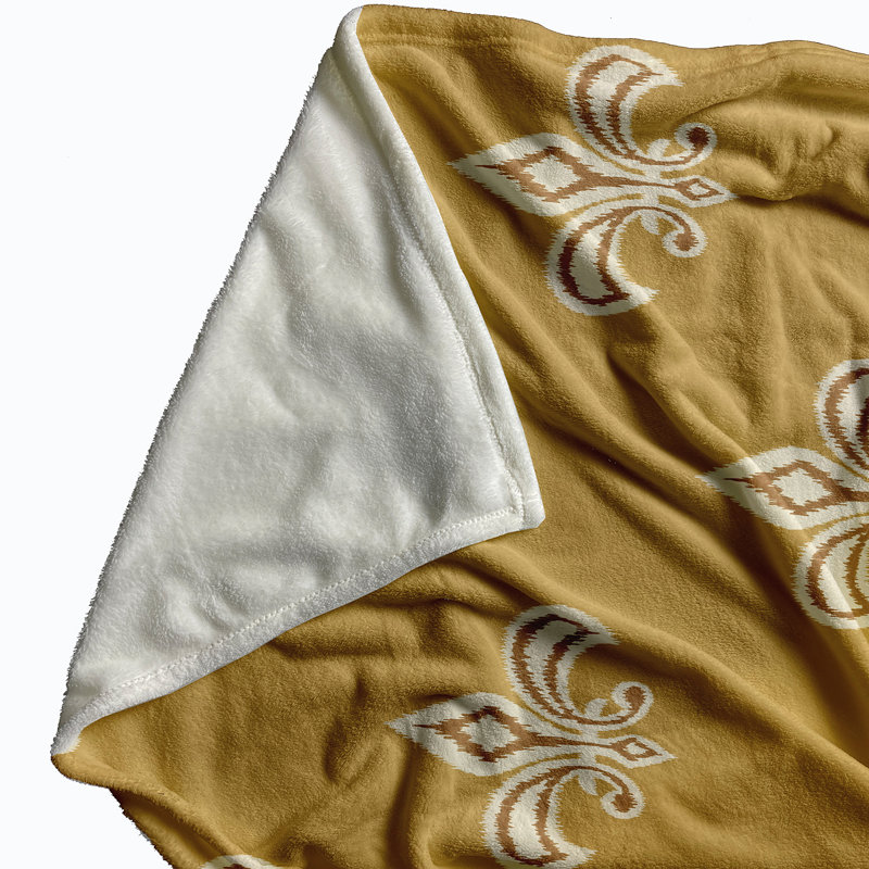 Dias Plain Weave / Muslin Throw Blanket, Yellow