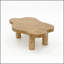 Table basse moderne de 40 pouces en forme de nuage, équipée de 4 pieds ronds pour assurer la stabilité structurelle, convenant à la décoration du salon, des appartements et des petits espaces avec un motif de nœuds d'arbre-130020466
