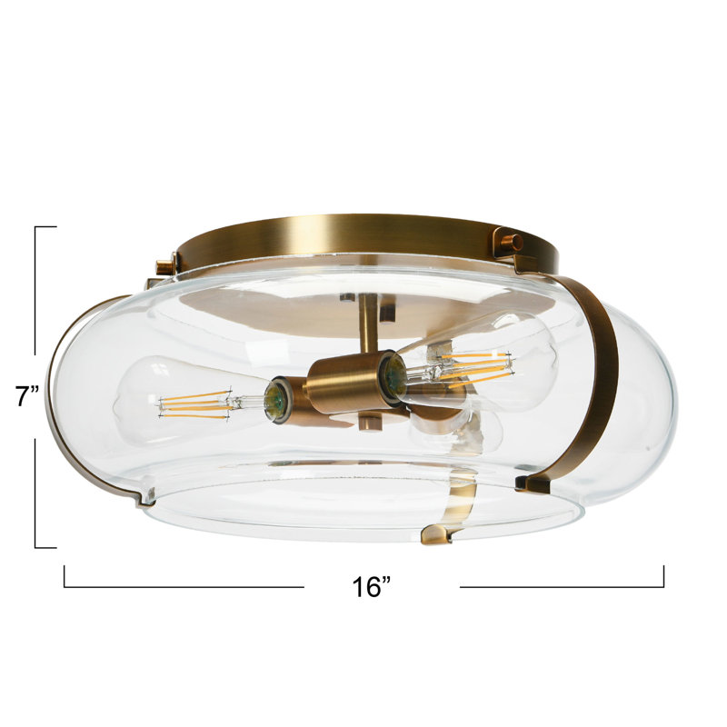 Abanda Flush Mount, Brushed Bronze