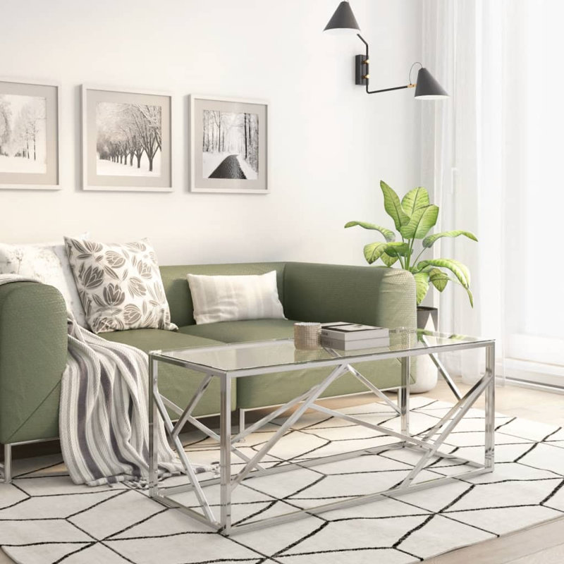 Carterton Four Leg Coffee Table, Gold, Clear