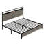 Base de lit plateforme avec tête de lit à DEL avec rangement et 2 USB, grand rangement sous le lit-806914280
