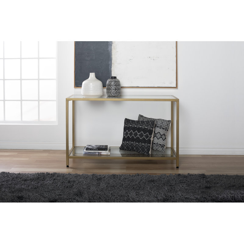 Haye 47'' Glass Top Console Table, Gold