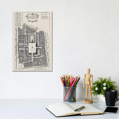 Covent Garden Street Map by Bibliotography - Wrapped Canvas Print