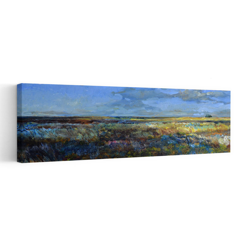 Vaste paysage de prairie coloré paisible paysage serein nature, art mural, H 60 po x l 20 po