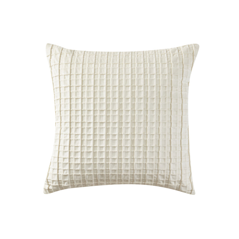 Coussin décoratif carré Anya, Blanc d'hiver