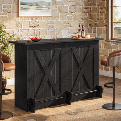 Home Bar Unit With 2-tier Shelves by August Grove