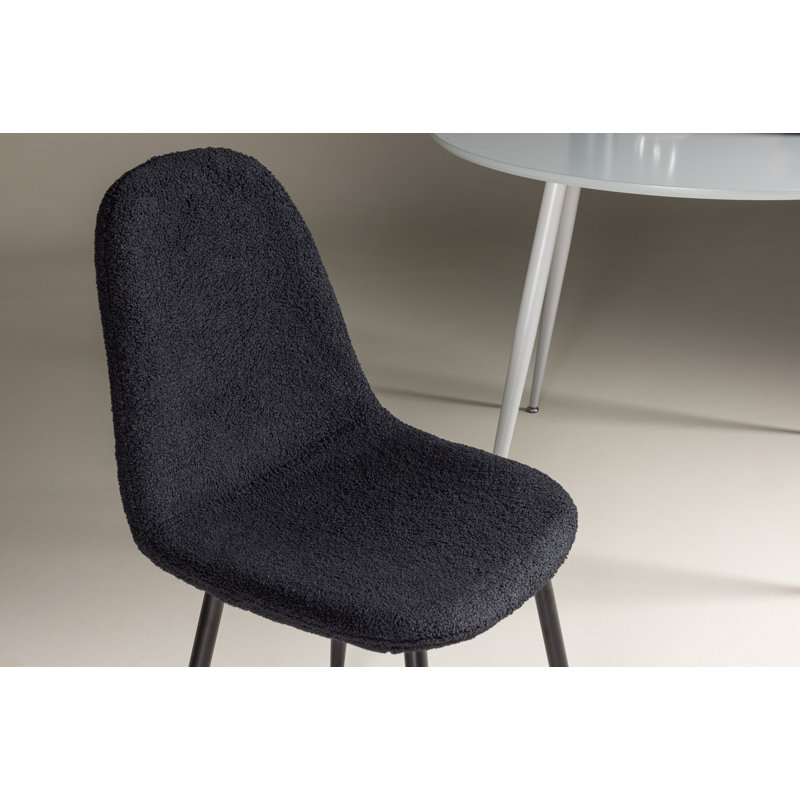 Fabens 48cm H Polyester Upholstered Side Chair, Black