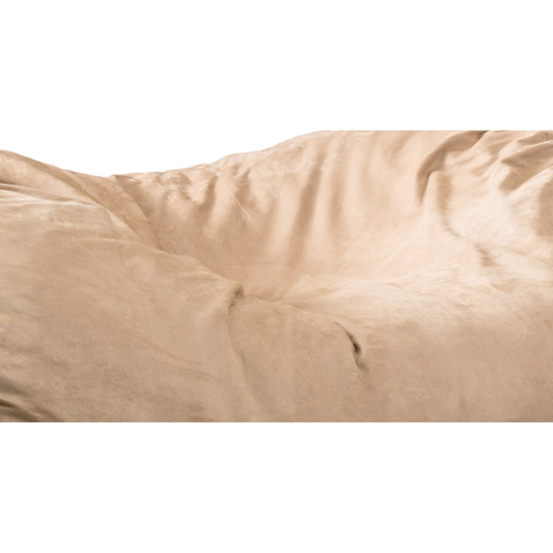 Fauteuil à billes en suède de 6,5 pi - Élément de détente élégant et confortable avec housse à fermeture à glissière et rembourrage en mousse