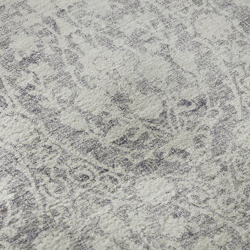 Premium Machine Washable Alvey AMF1231 Damask Rug, Round 8'