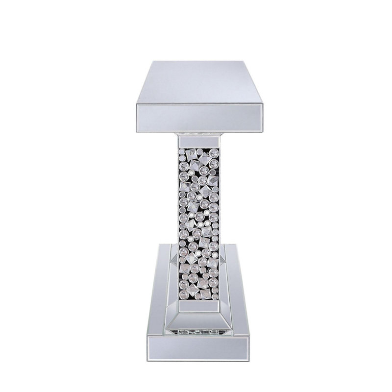 Rosalinda 14'' Glass Top Console Table