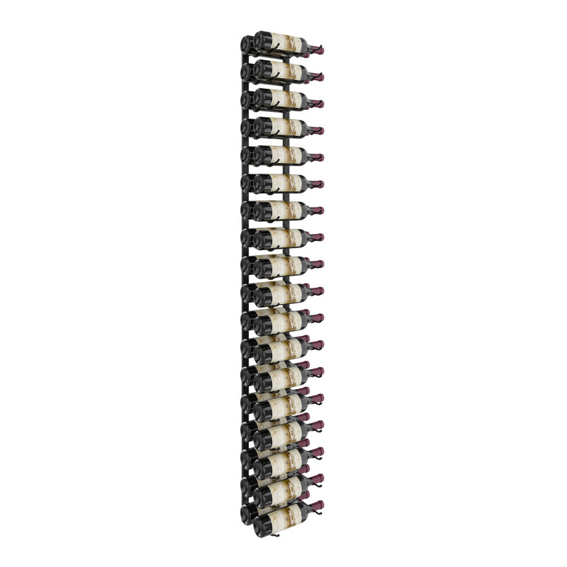 36 Bottle Wall Mounted Wine Bottle Rack, Matte Black