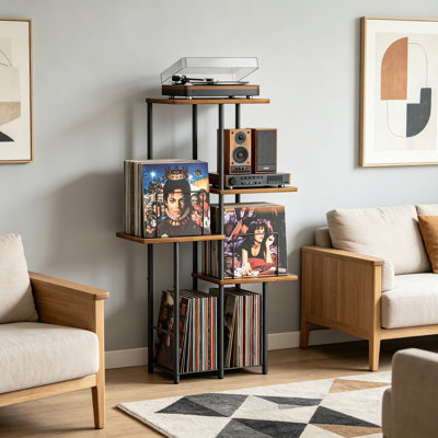 Metal,Manufactured Wood 110cm H Media Shelves