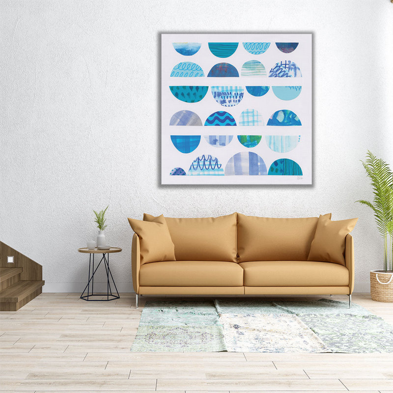 Demi-lune abstraite II - reproduction d'art sur toile, H 16 po x l 16 po