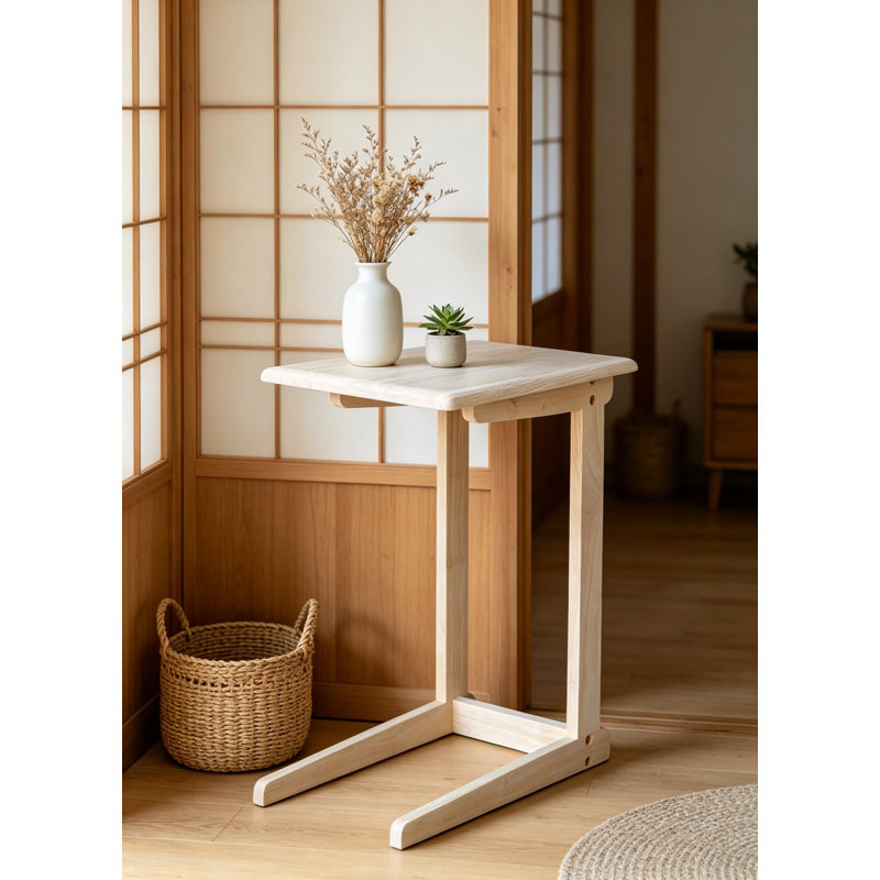 Table de bout en bois massif avec surface de bloc de boucher Parawood, sans finition, prête à assembler, 24,13 po de hauteur