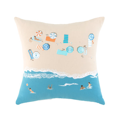 Embroidered Cotton Throw Pillow