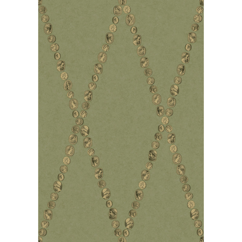Fornasetti Senza Tempo II Wallpaper Roll, Olive