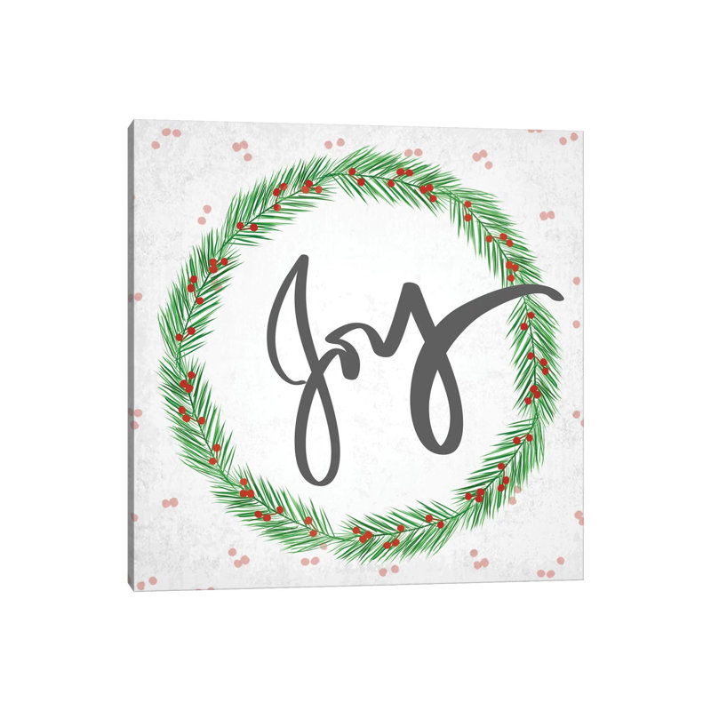 Joy Wreath by Anna Quach - Wrapped Canvas Print, 30.48cm H x 30.48cm W