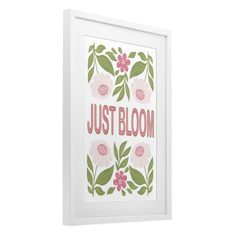 «Just Bloom», reproduction symétrique encadrée de fleurs sous verre, design par Martina Pavlova, H 20 po x l 14 po