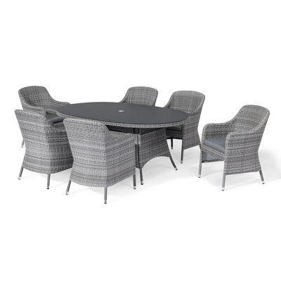 Santorini 6 Seat Oval Rattan Dining Set