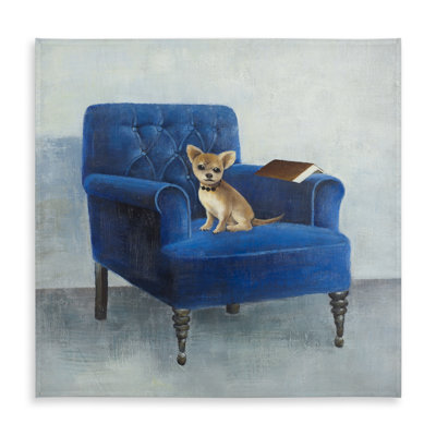 Chihuahua on Blue Armchair Tablecloth | Contemporary Home Decor