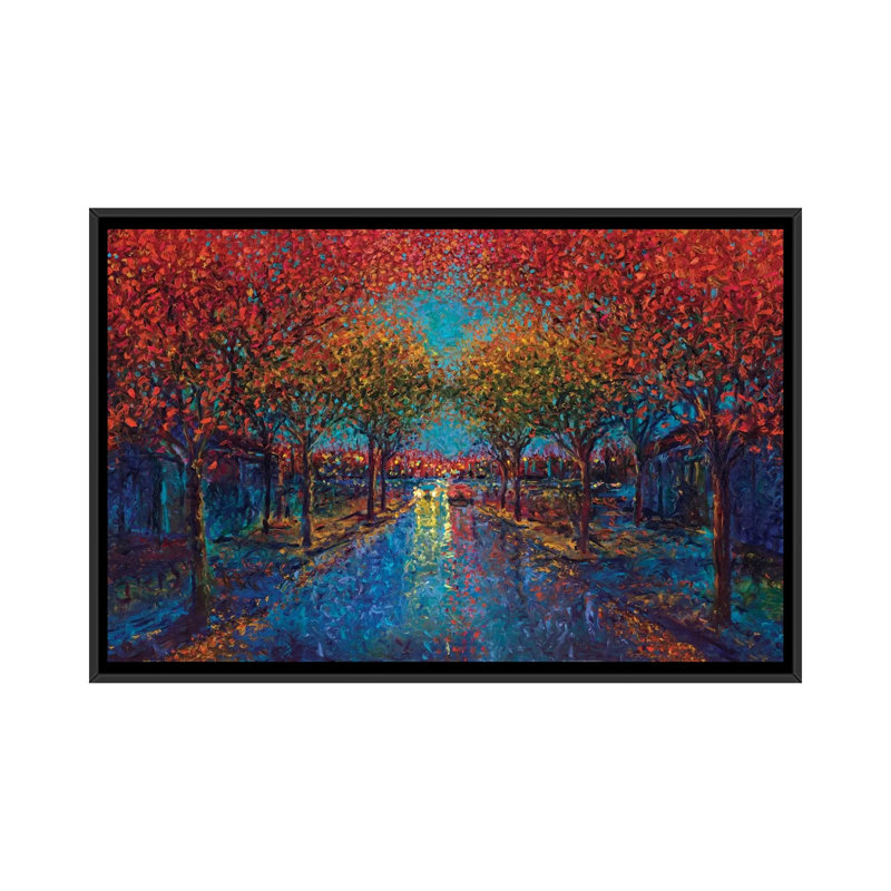 "irise scott-symmetry street" , reproduction d’art sur toile tendue, H 18 po x l 26 po x P 1,5 po, Toile avec cadre noir