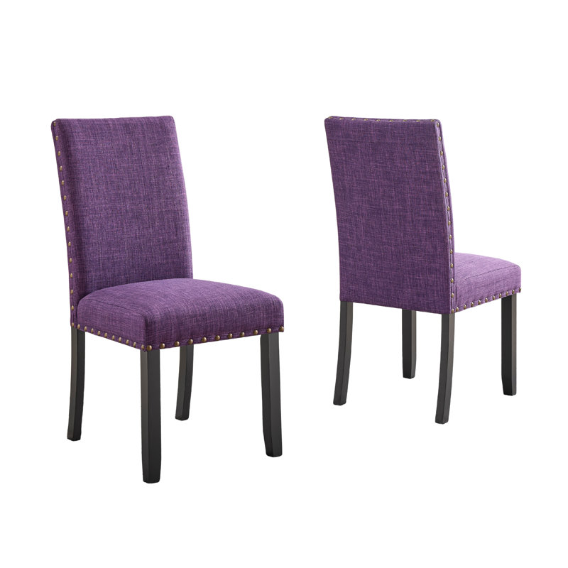 Haysi Upholstered Side Chair, Purple