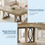 Table de salle à manger 71 "pour 6-8 avec 2 tiroirs - Double caisson en bois, structure robuste pour la cuisine ou le bureau-404008626