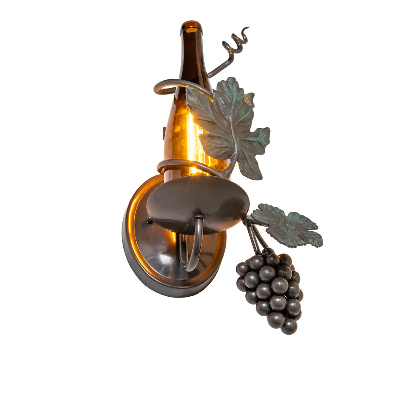 Applique murale droite 11 po pour bouteilles de vin de Toscane