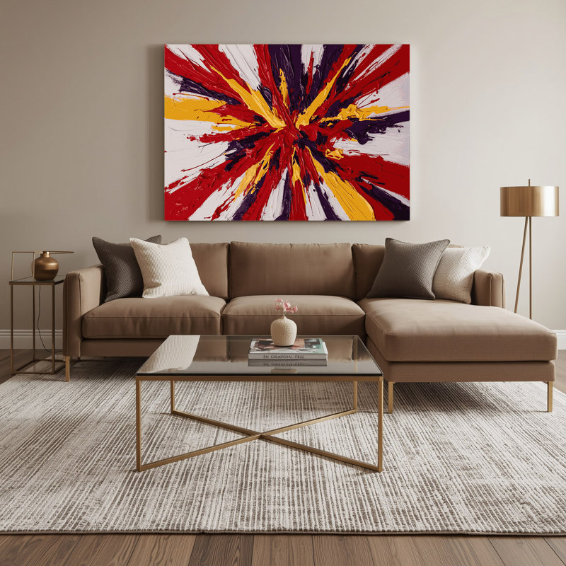 Neo Expressionism 100 Red Canvas Wall Art, 24" H x 36" W