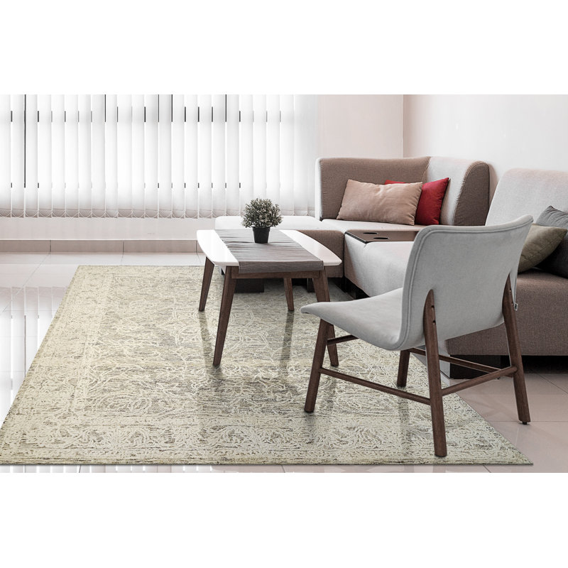 Tapis oriental en laine tissé à la main Itzhak, Rectangle 8 pi x 10 pi