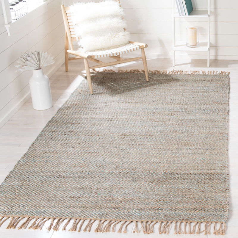 Tapis en jute tissé à la main en fibre naturelle, Rectangle de 5 pi x 8 pi