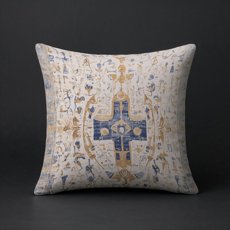 Coussin décoratif intérieur / extérieur bleu Modern Modern, Carré 16 po, Gris abstrait 102