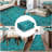 Washable Area Rug, Vintage Distressed Low Pile Non-Slip Foldable Retro Abstract Indoor Floor Carpet, Turquoise, 2'x6'-24305465-24305440