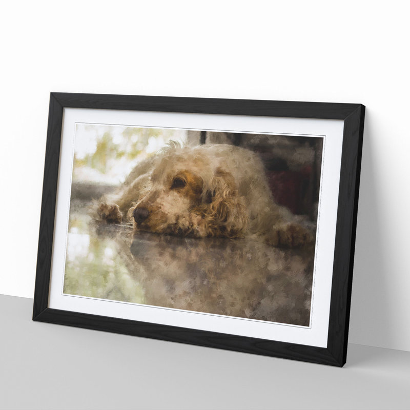 Cocker Spaniel Dog - Picture Frame Graphic Art, 48cm H x 65cm W x 2cm D, Black Framed