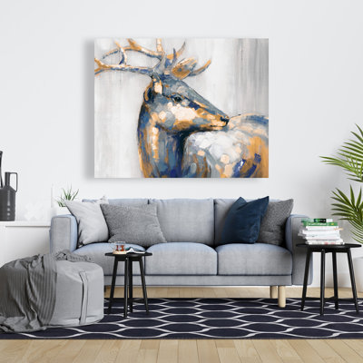 Golden Deer - Décoration de chambre rustique en toile pour la maison