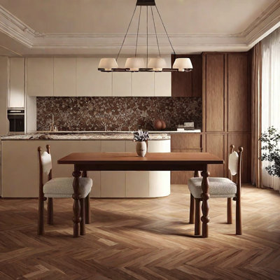 Solid Wood Dining Table Rectangular 31.5'' W Dining Set