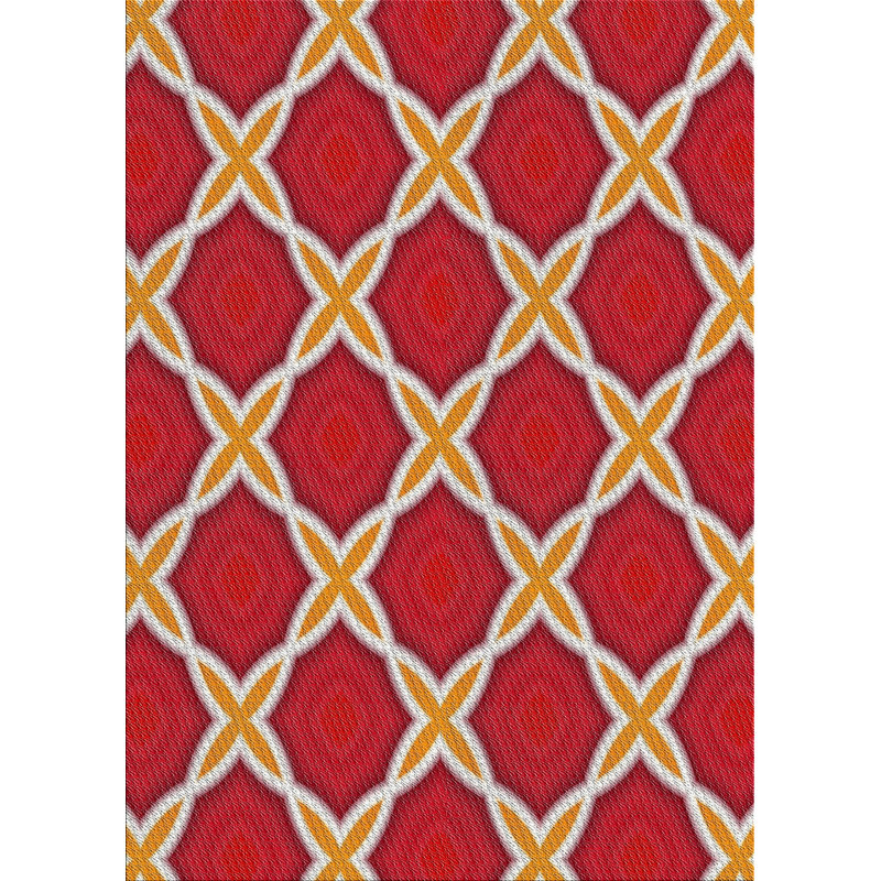 Tapis de zone rouge en laine touffeté à la main Bingen
