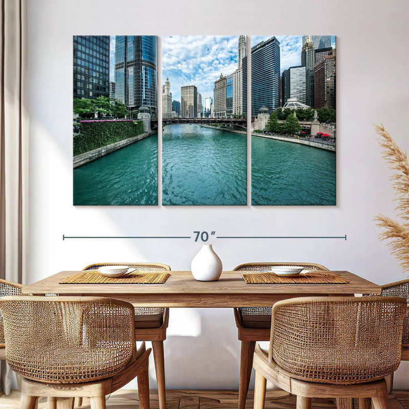 Sireci Chicago River View, 42" H x 65" W