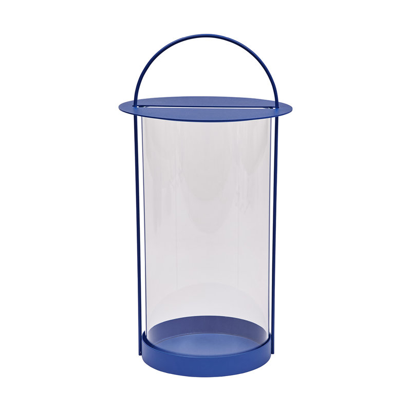 Maki Lantern, Optic Blue, 18.9" H x 9.84" W x 9.84" D
