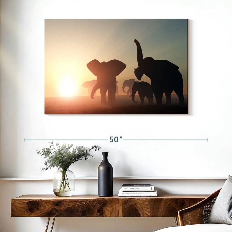 Brampt Wild Elephants, 26" H x 39" W