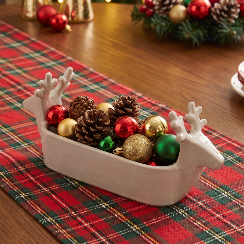Stoneware Cracker Dish With Deer Heads