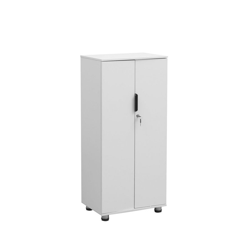 Saravia 21.65" Wide Storage Cabinet 2 - Shelf Locking Cupboard 2 Door Storage Pantry Utility Cabinet, Matte Black