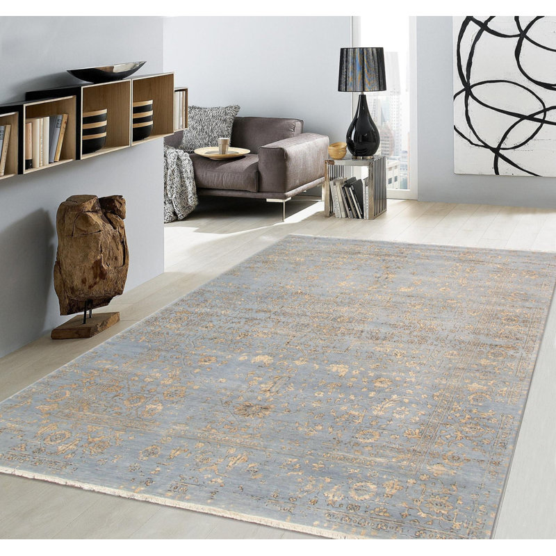 Canvello Transitional Hand Knotted Bsilk & Wool Area Rug - 8'11" X 11'9"