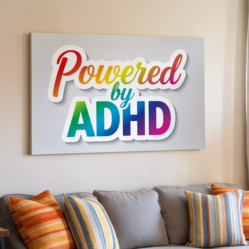 Reproduction d'art sur toile, "Art textuel" animé par ADHD, H 9 po x l 12 po